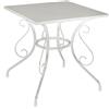 Vacchetti Tavolo Metallo Bianco 70x70 cm ESTERNO VERANDA GIARDINO