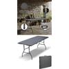 Tavolo Pieghevole Valigetta Antiscivolo Esterno Campeggio Nero 180x70x74cm