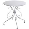 Vacchetti Tavolo Metallo Bianco diametro 70 cm ESTERNO VERANDA GIARDINO