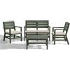 BICA SPA BICA SET SALOTTINO ESTERNO 4 POSTI DOGHE VERDE SALVIA CON CUSCINO-BAR GIARDINO