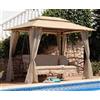 Sicorage Gazebo con dondolo, letto e zanzariere 255x175x250cm da esterno in ferro Sicorag