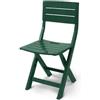 PAS Sedia Pieghevole in Resina Plastica da Giardino Bianca Verde Antracite Set 4 Pz