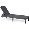 Allibert Lettino da giardino regolabile grafite 4livelli Jaipur M235162