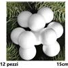 Set 12 Pezzi Pallina Sfera In Polistirolo Per Decorare Decoupage Natale 15cm bal