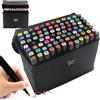 Pennarelli Doppia Punta 80 Colori Marcatore Impermeabile Marker Pen Con Base reb
