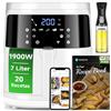 Aigostar Friggitrice ad Aria Smart 7L 1900W WiFi App 7 Programmi Bianco