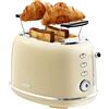 Tostapane Retrò 2 Fette in Acciaio Inox - Tosta Pane Compatto Con Scalda Pane, 6