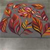 Il tappeto moderno Tappeto in lana trapuntato a mano: design botanico Falling Leaves