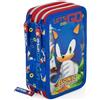 Clondo Sonic Astuccio 3 scomparti completo 46 pezzi per la scuola o il tempo libero