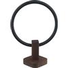 Elegante Portasciugamani Bagno Nero Opaco Montato a Parete con Base in Legno