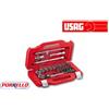 USAG CASSETTA SERIE CHIAVI A BUSSOLA ESAGONALI CON CRICCHETTO 1/2" USAG 601 1/2 J22