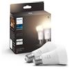 Philips Hue White 2 Lampadine LED Smart Bluetooh Controllo Vocale E27 9W Dimmerabili 800
