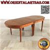 Tavolo ellittico allungabile in stile provenzale semplice in legno di teak (100*