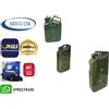 Tanica benzina per carburante diesel 5 10 20 lt in metallo verde militare