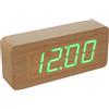 Orologio Sveglia Digitale Effetto Legno Display Led Allarme Cubo Tavolo Linq