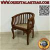 Poltrona moderna "round" in legno di teak e seduta in paglia di Vienna (2)