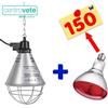 RIFLETTORE per Riscaldamento PULCINI SUINI CUCCIOLI + LAMPADA Infrarossi 150 W