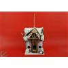 Casetta In Legno Con Rametto e Bacche 25cm Decorazione Natale dfh