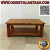 Tavolino basso rettangolare in stile "essential" con ripiano sotto in legno di t