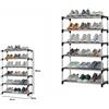 Scarpiera in Alluminio 6 Ripiani Scaffali Porta Scarpe Pantofole 60x30x90cm dfh