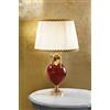 URSO STORE Lampada da tavolo lume in vetro di murano rosso con paralume MS-239