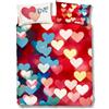 Bassetti Completo Copripiumino MultiHeart con sotto e federe LOVE cuori