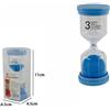 Clessidra In Vetro E Plastica Timer Sabbia Colorata Durata Tempo 3 Minuti dfh