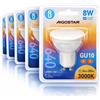 Aigostar Lampadina LED GU10 8W 3000K 640lm Luce Calda Faretto Serie A5 5 Pezzi