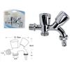 Rubinetto Lavatrice Doppio Attacco 1/2"-3/4" Acqua Metallo Universale dfh