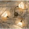 Plafoniera in ferro battuto a 3 Luci Stile Classico Rustico Greca-PL3