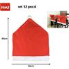 Set 12 Coprisedia Natalizi Cappello Babbo Natale Decorazione Natalizia Sedia hmj