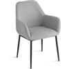URSO STORE Set 2 sedie in tessuto con imbottitura design moderno per sala da pranzo CIC-945