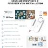 Wiby Sensore per Porta e Finestra Allarme con Sirena Wifi Audio Smart Wifi ZX-D41 Uni
