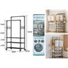 Appendiabiti Guardaroba con Scarpiera 2 Barre e Ruote Organizer Abiti Scarpe val