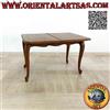 Tavolo rettangolare (spigoli curvi) allungabile a quattro piedi in legno di teak