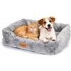 Nobleza Lettino per Cani e Gatti Grigio Tessuto Teddy sfoderabile L75*W65*H20cm