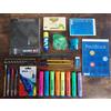 vario set scuola ufficio evidenziatori biro matite pastelli colla temperino block note