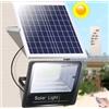 Faro LED Solare 30W IP67 4000mAh Telecomando Faretto Pannello Esterno