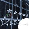 Luci di Natale Tenda Luminosa 12 Stelle LED Luce Bianca Fredda Addobbi reb