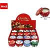 Set 12 Pezzi Candele Cera In Barattoli Latta Decorazione Natale Natalizia hmj
