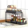 Organizer Carrelli Estraibili Organizzatore Barattoli Cucina Metallo Nero reb