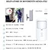 Wiby Rilevatore di Movimento Senza Fili Allarme Wifi ZX-P10 Compatibile ZX-G30 Uni