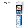 Set 12 Pezzi Pattex Silicon5 Silicone Acetico Bianco 280ml dfh