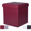 Pouff Puff Pouf Contenitore Imbottito Portaoggetti Seduta Pelle 35x35x35cm dfh