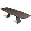 URSO STORE Tavolo da pranzo design moderno in legno scuro e nero allungabile CIC-604