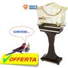 Imac SOFIA Gabbia ORO + Basamento con ruote per uccelli cm 63x33x61xH133