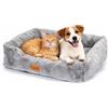 Nobleza Lettino per Cani e Gatti Grigio Tessuto Teddy sfoderabile L85*W75*H20cm