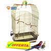 Imac AGATA Gabbia BLU / ORO per canarini, uccelli, cocorite cm 58x33x62,5