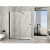 Tevaglas Parete doccia walkin nero scorrevole, cristallo 8mm trasparente 160cm H195cm Tev