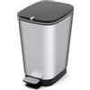 Curver Pattumiera a Pedale Kis Chic da 30 litri Metallizzato con Pedale